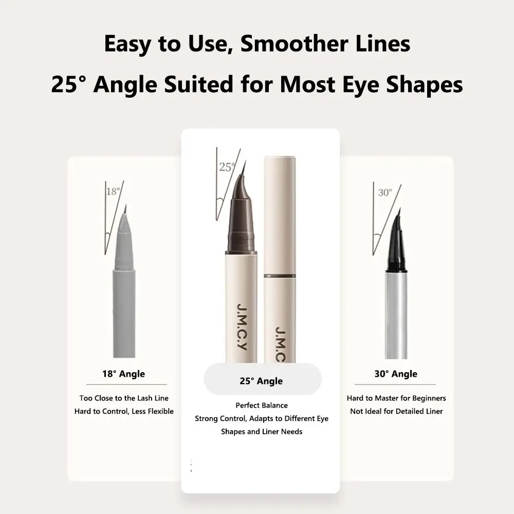 25 °   カーブチップリキッドアイライナー 汚れ防止 極細アイライナー 長持ち 耐汗性 ブラックアイライナーペンシル 女性用
