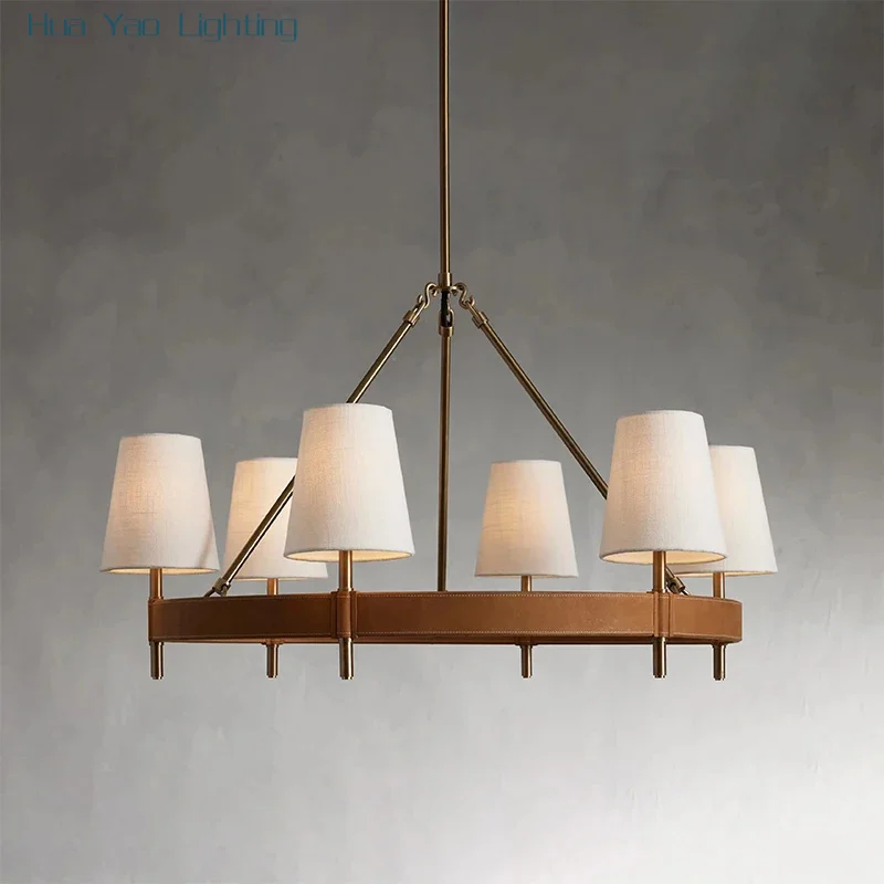 Designer Leather Circular Pendant Light Fashion Creative Luxury for Hotel Lobby Model Room Living Room Dining Office
