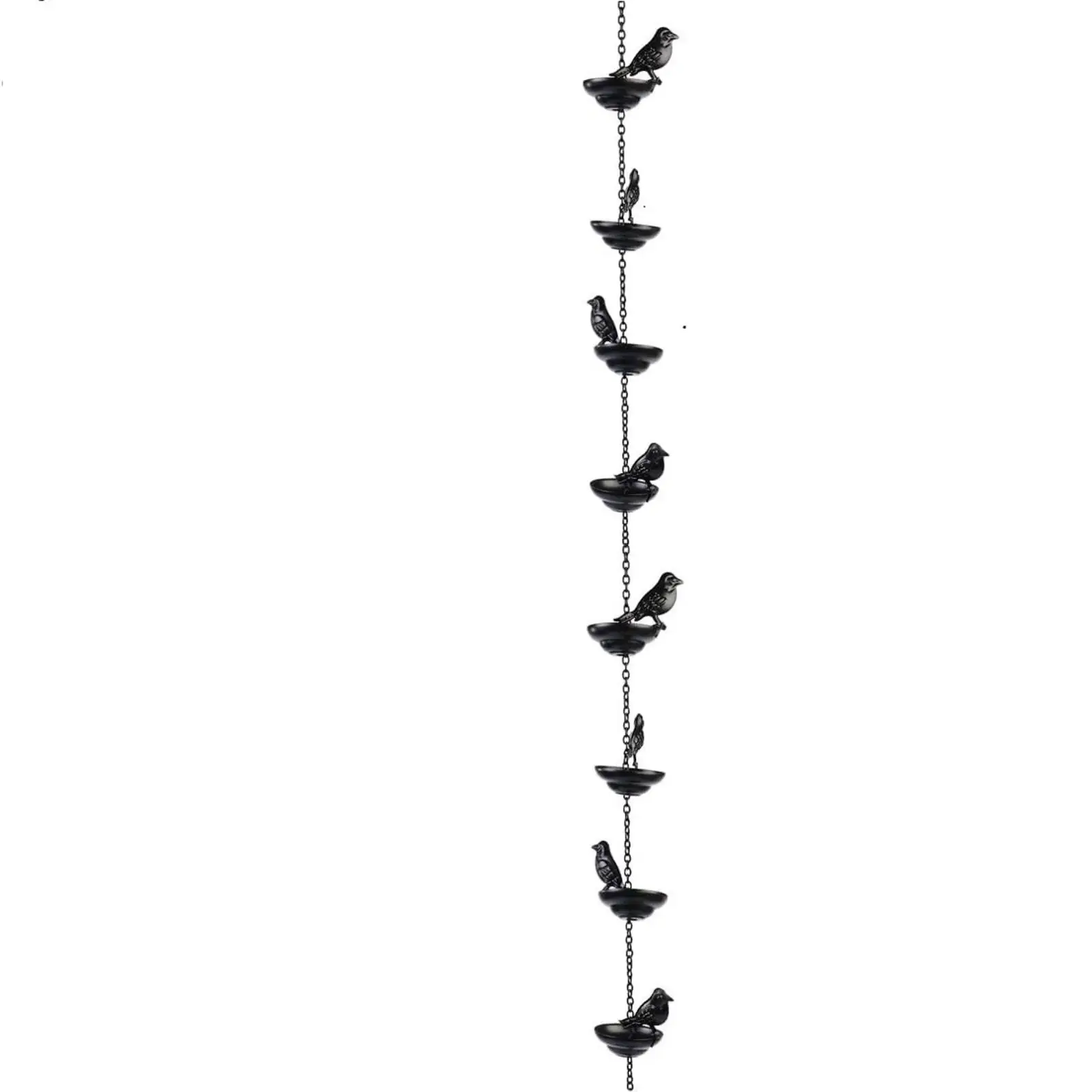 Outdoor Decorative Rain Chain Iron Bird Cup Design Gutter Downspout Alternative Anti Rust Hanging Hook for Patio Garden Eaves