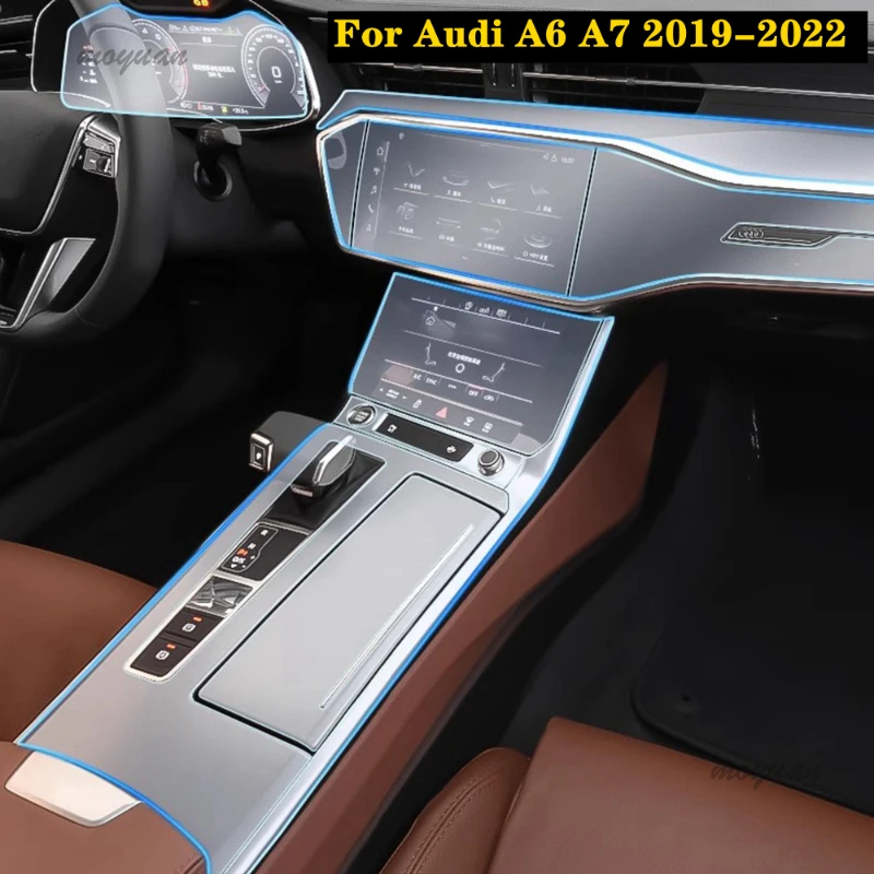 

Для Audi A6 A7 2019-2022 Автомобильная панель коробки передач экран навигации Автомобильный интерьер фотонаклейка против царапин