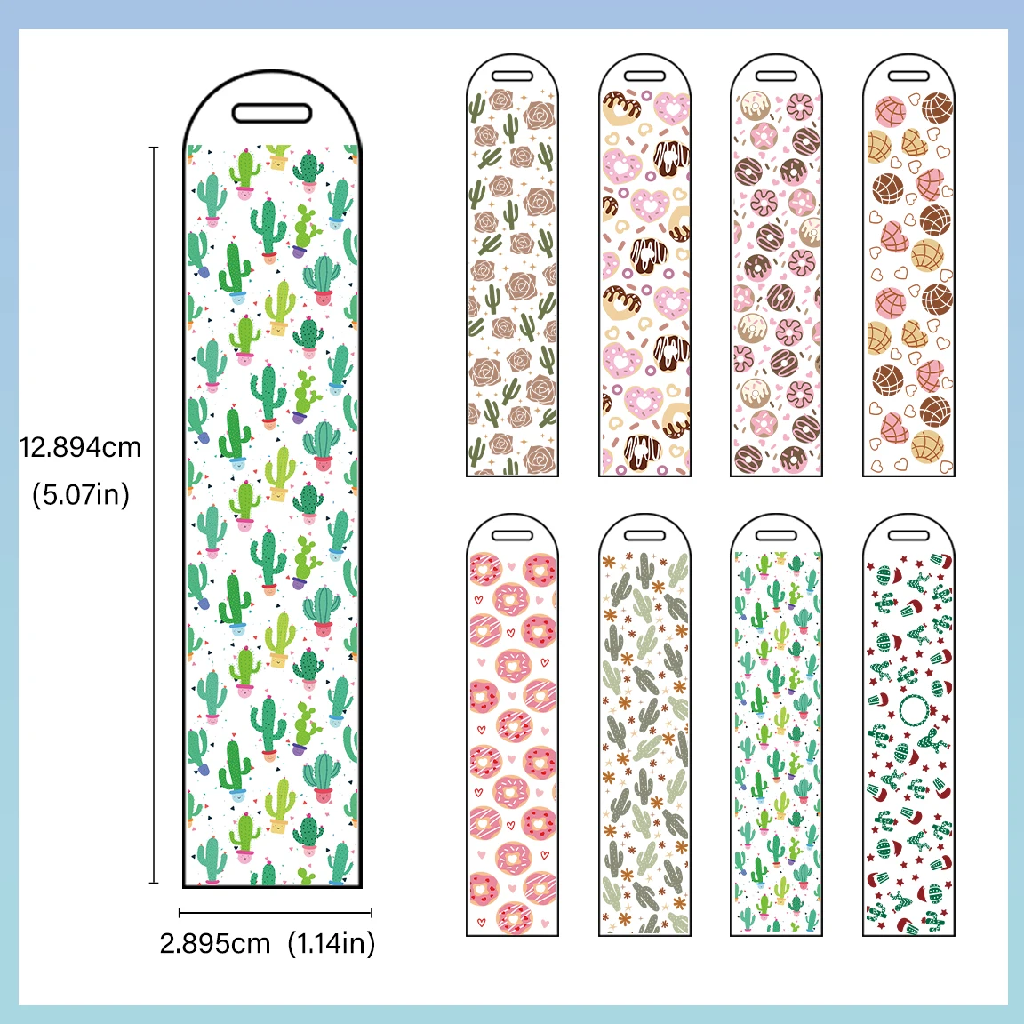 

5PCS Ready to Apply UV DTF Bookmark Decals Cold Transfers Spring Brightly colored Printings Bundle DIY Stickers