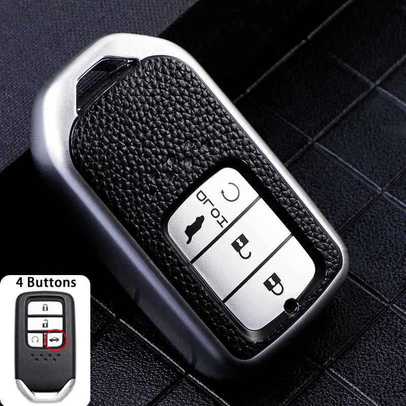 Leather Car Remote Key Case Cover Shell For Honda CRV CR-V Fit Civic Accord HR-V HRV City Odyssey XR-V Protector Holder Keyless