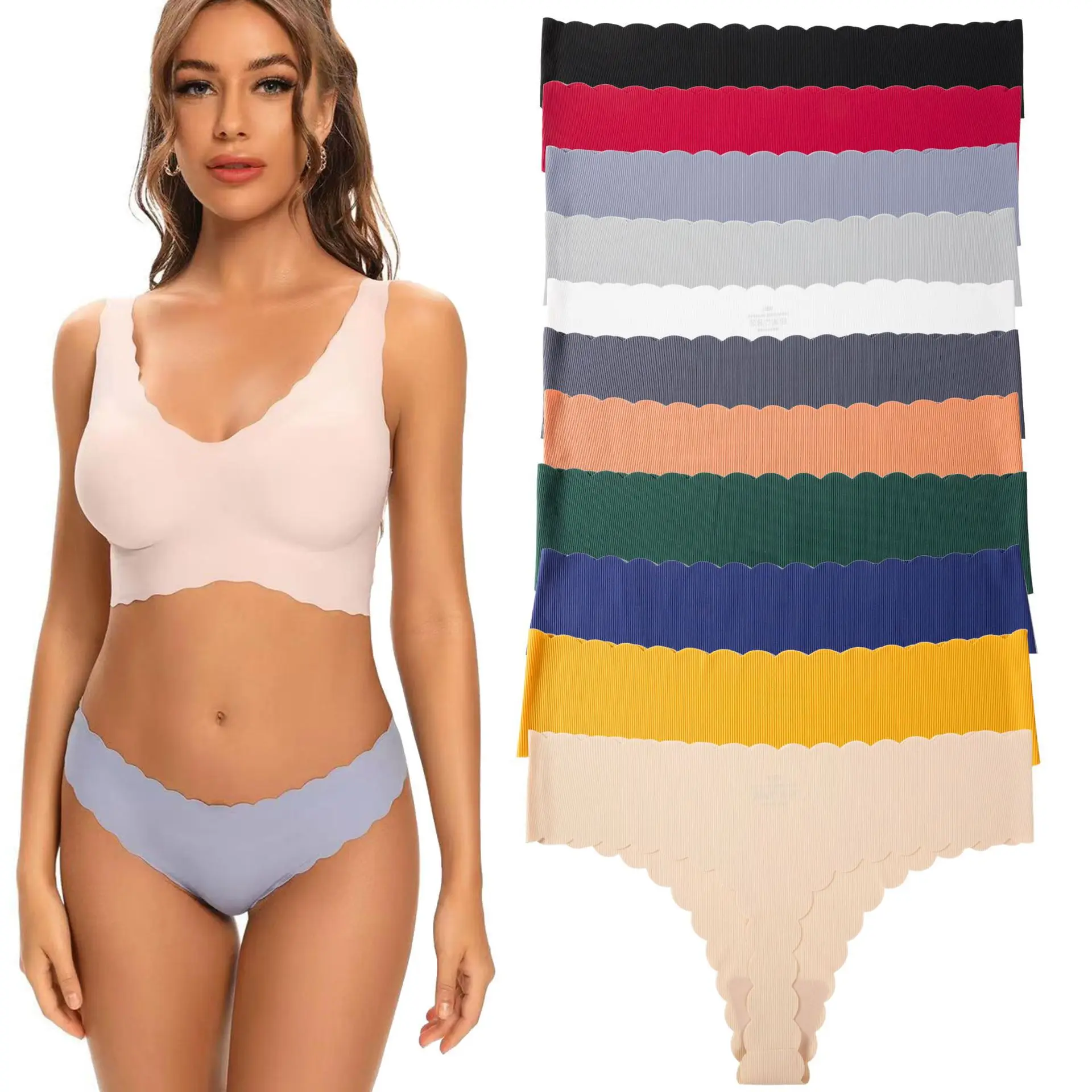 Low Waist Yoga Sports Underwear Women's Seamless  Thread Cotton Ladies Briefs Comfortable Soft Nylon Panties