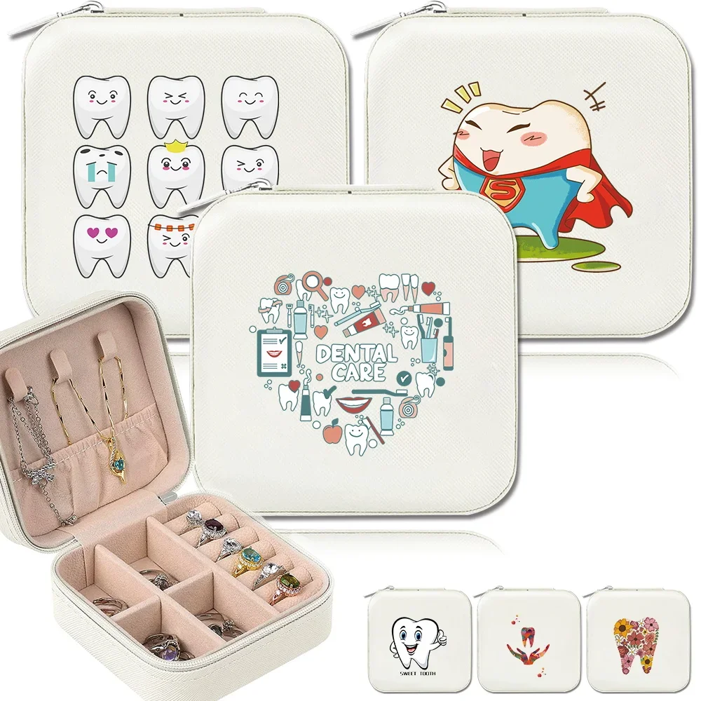 New Waterproof Jewelry Box Device Portable Storage Boxes PU Leather Multi Grid Teeth Series Jewels for Women Accessories