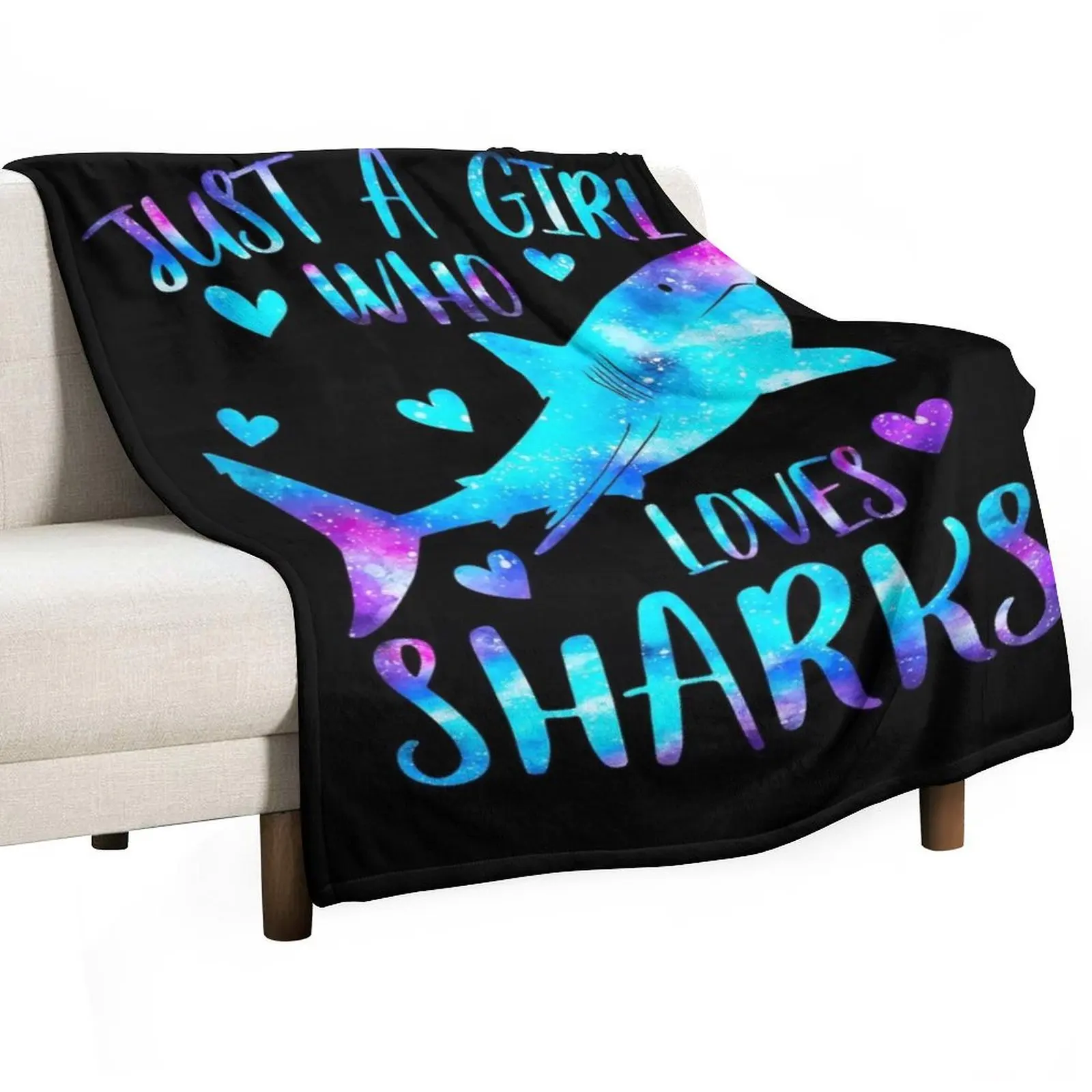 

Just a Girl who loves sharks Throw Blanket Thermals For Travel Bed covers Sofa Quilt halloween Blankets