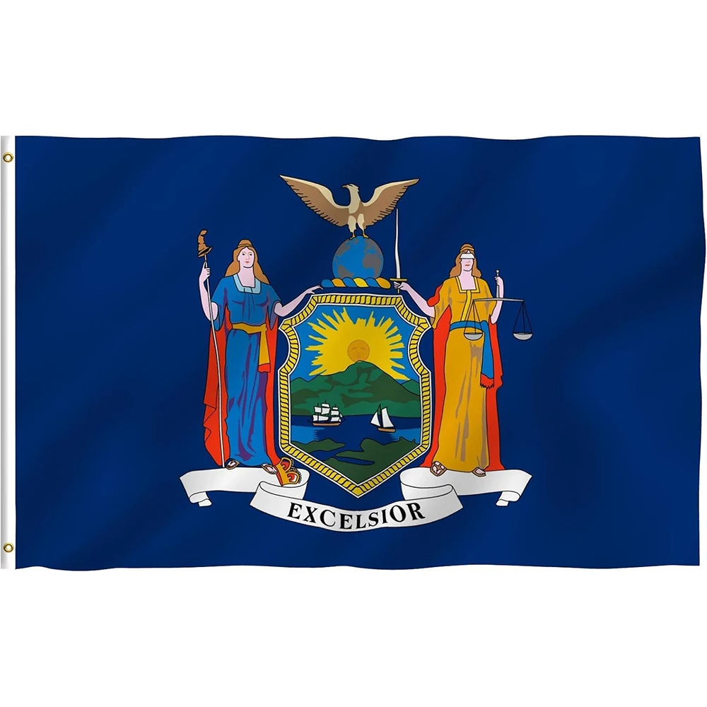 Flagicts 100% Polyester USA America New York State Flag
