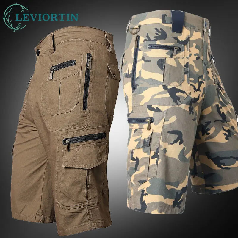 

Men's Loose Straight Leg Shorts Summer Plus Size Trend Casual Mid Length Pants With Multiple Pockets Workwear Short Pants