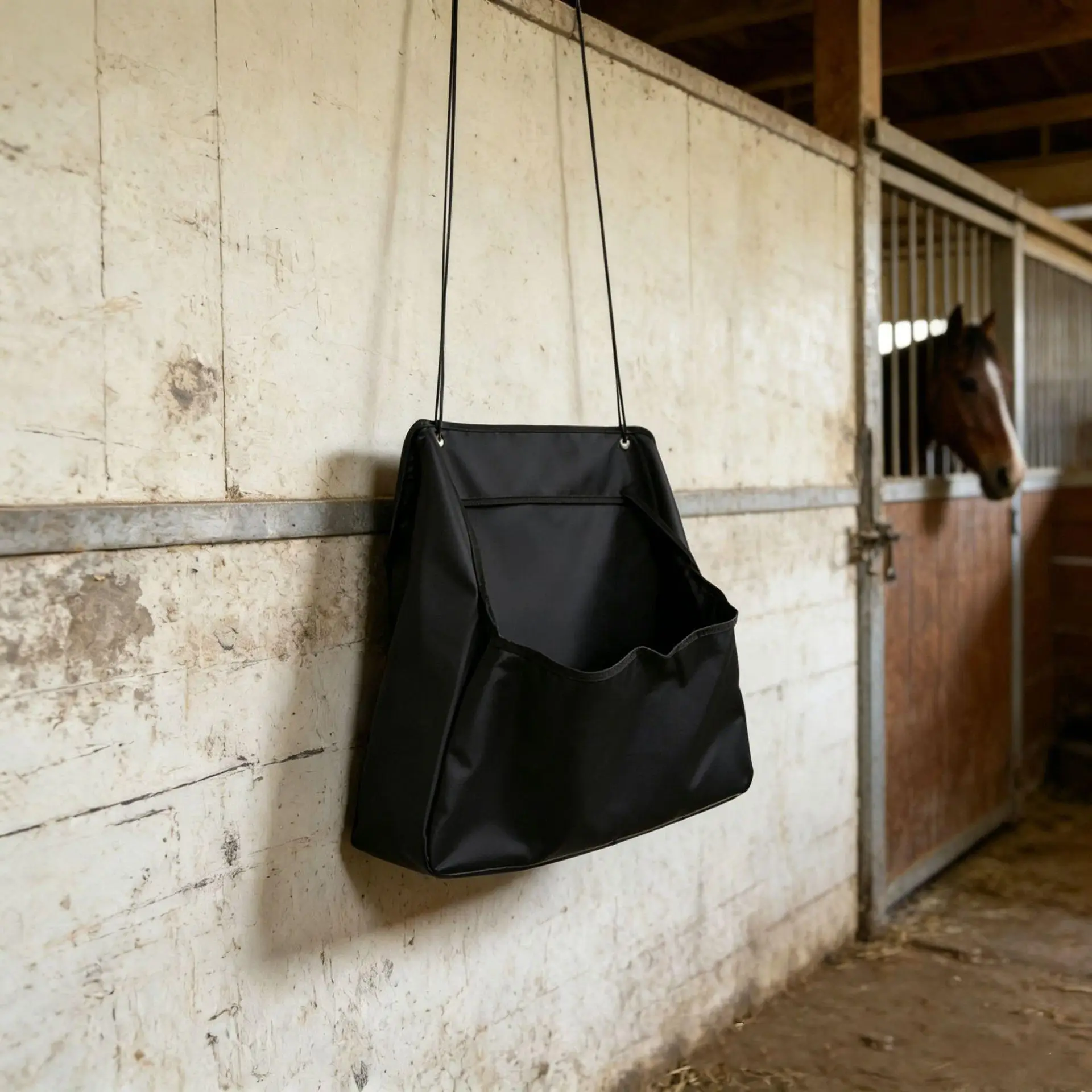 Horse Feed Bag Waterproof Large Capacity Bag With Strap Goat Hay Feeder For Livestock Sheep Grain Cattle Cow Lamb Calf Farm