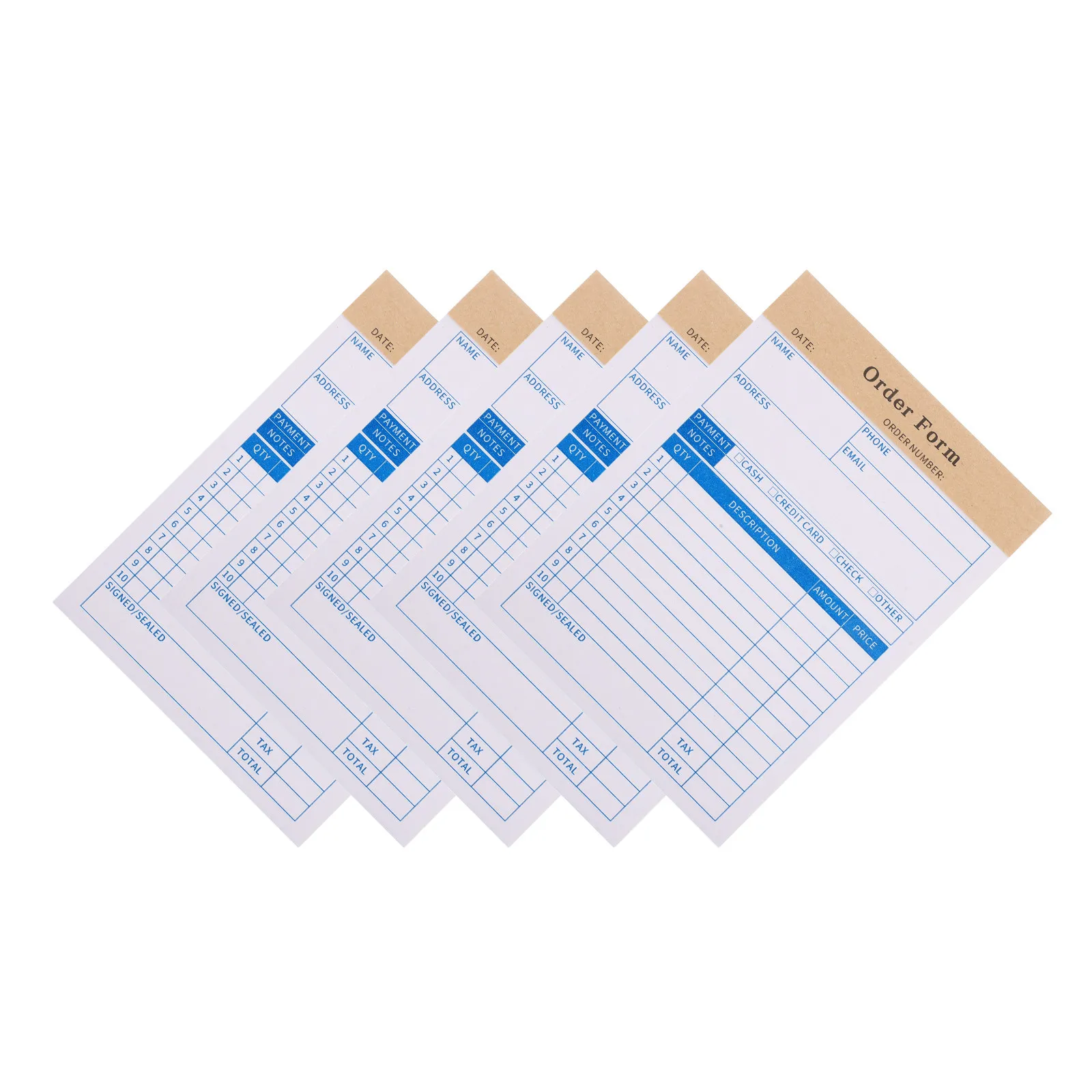 5Pcs 2 Part Invoice Receipt Book Duplicate Order Forms for Small Business Sales Vendor Order Receipt Pad Business Invoice Forms