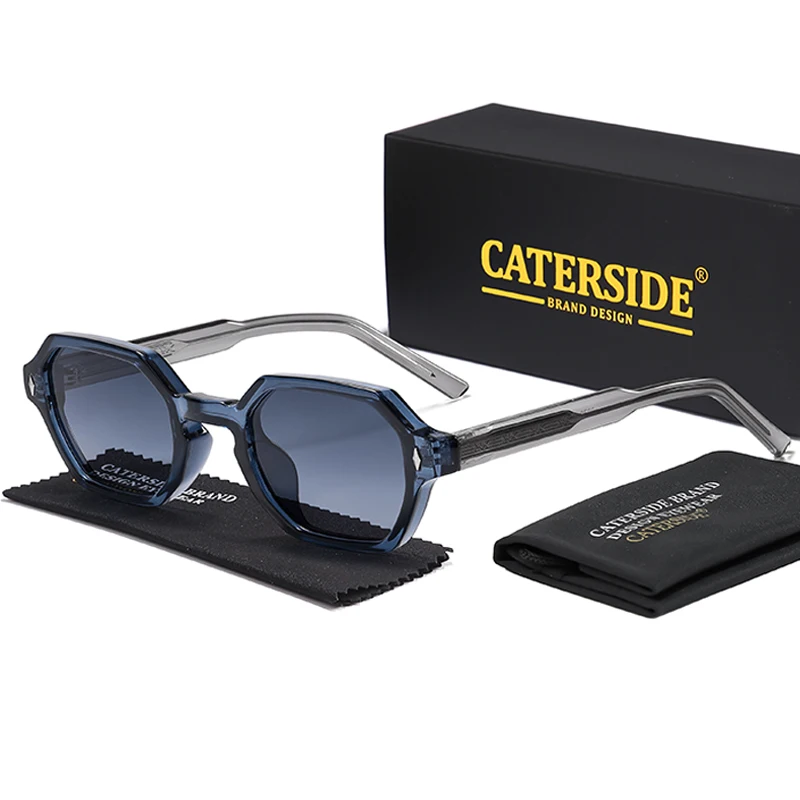 CATERDIDE Retro Polygonale Herren-Sonnenbrille, personalisiertes Design, quadratischer Rahmen, Sonnenbrille für Damen, Partys, Reisen, Urlaub, Brille – Detail 8