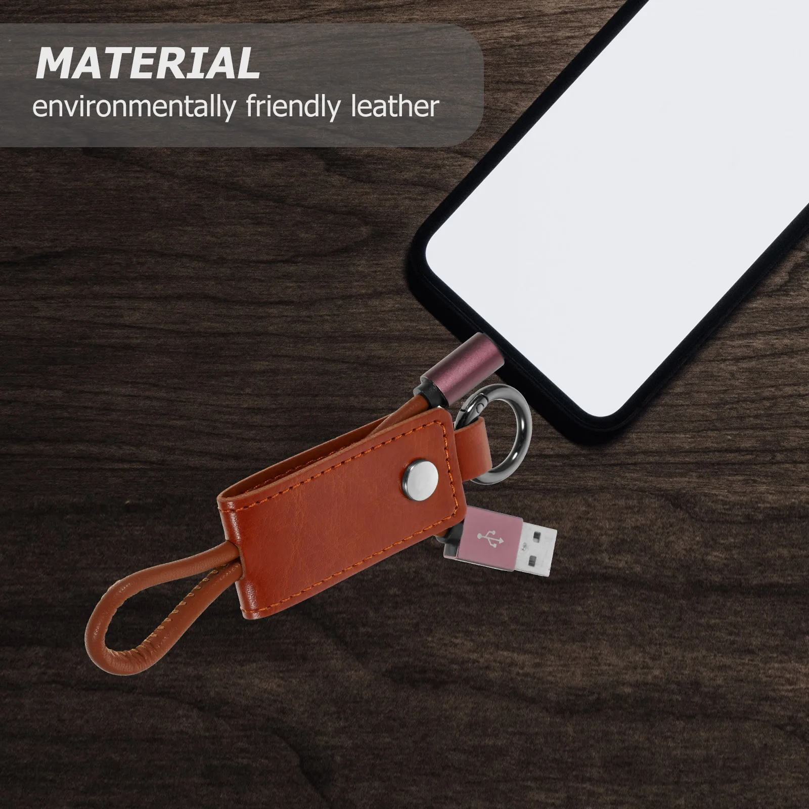 

Type-c Charging Cable Keychain Convenient Metal Interface Cord Holder with