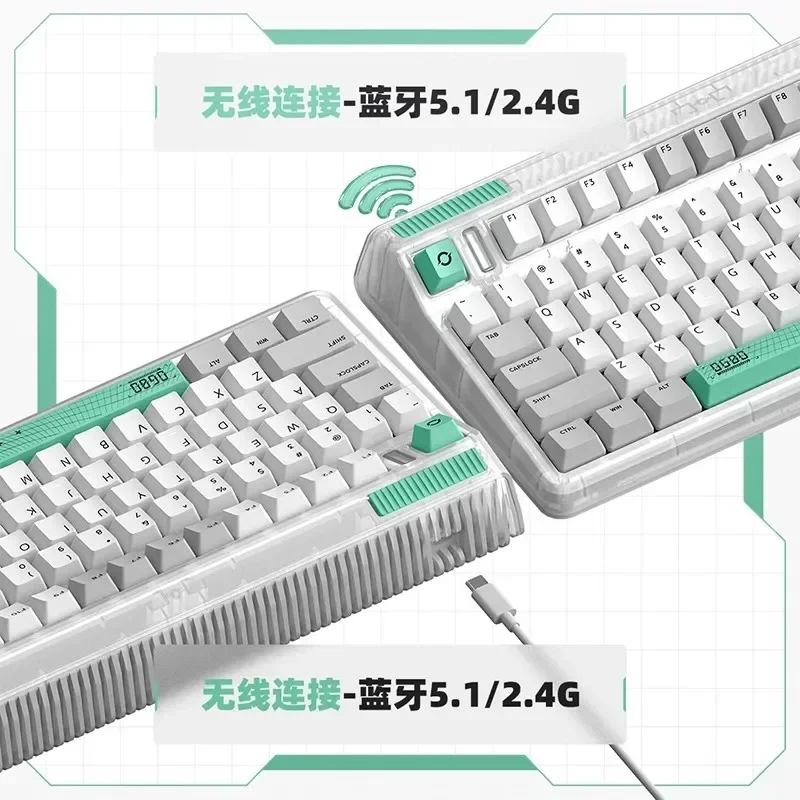 IQUNIX OG80 기계식 게이머 키보드, 3 가지 모드, USB 2.4G 블루투스 무선 키보드, 83 키, 핫 스왑 키캡, PBT 오피스 키보드