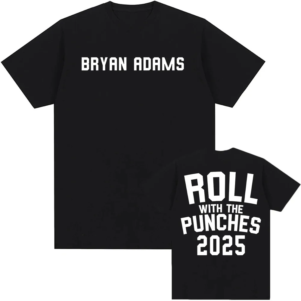 BRYAN ADAMS-Camiseta con estampado de cantante, rollo con el PUNCHES TOUR 2025, camisetas de manga corta de algodón, ropa de calle Unisex, camisetas para hombres