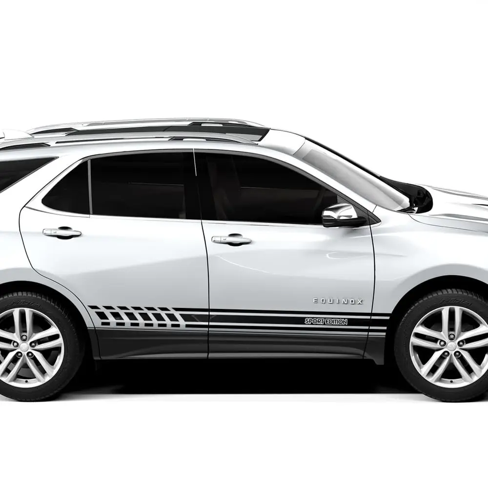 2pcs Car Decal Sticker Vinyl Offroad Racing Sport Edition Side Stripes Compatible with Chevrolet Equinox 2018 - Present