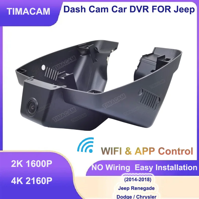 

TIMACAM 2K Car Dvr UHD 4K 2160P Wifi Video Recorder Front and Rear Dash Cam For Jeep Renegade for Dodge for Chrysler 2014 - 2018