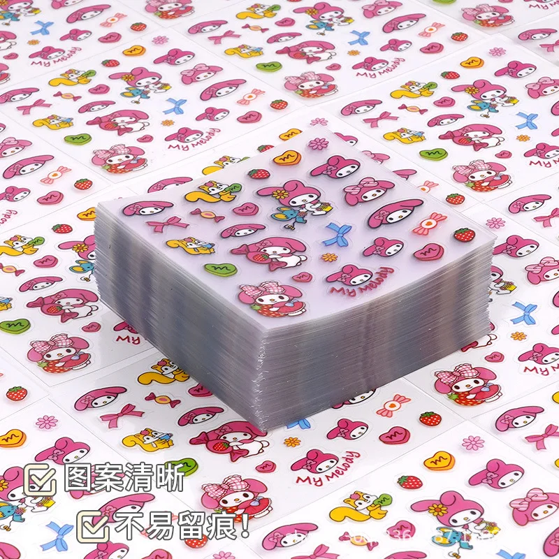 

10pcs Cute Hello Kitty Stickers Kawaii Cartoon Anime Women Decorative Products Desktop Toy Ornament Student Girls Gift Wholesale