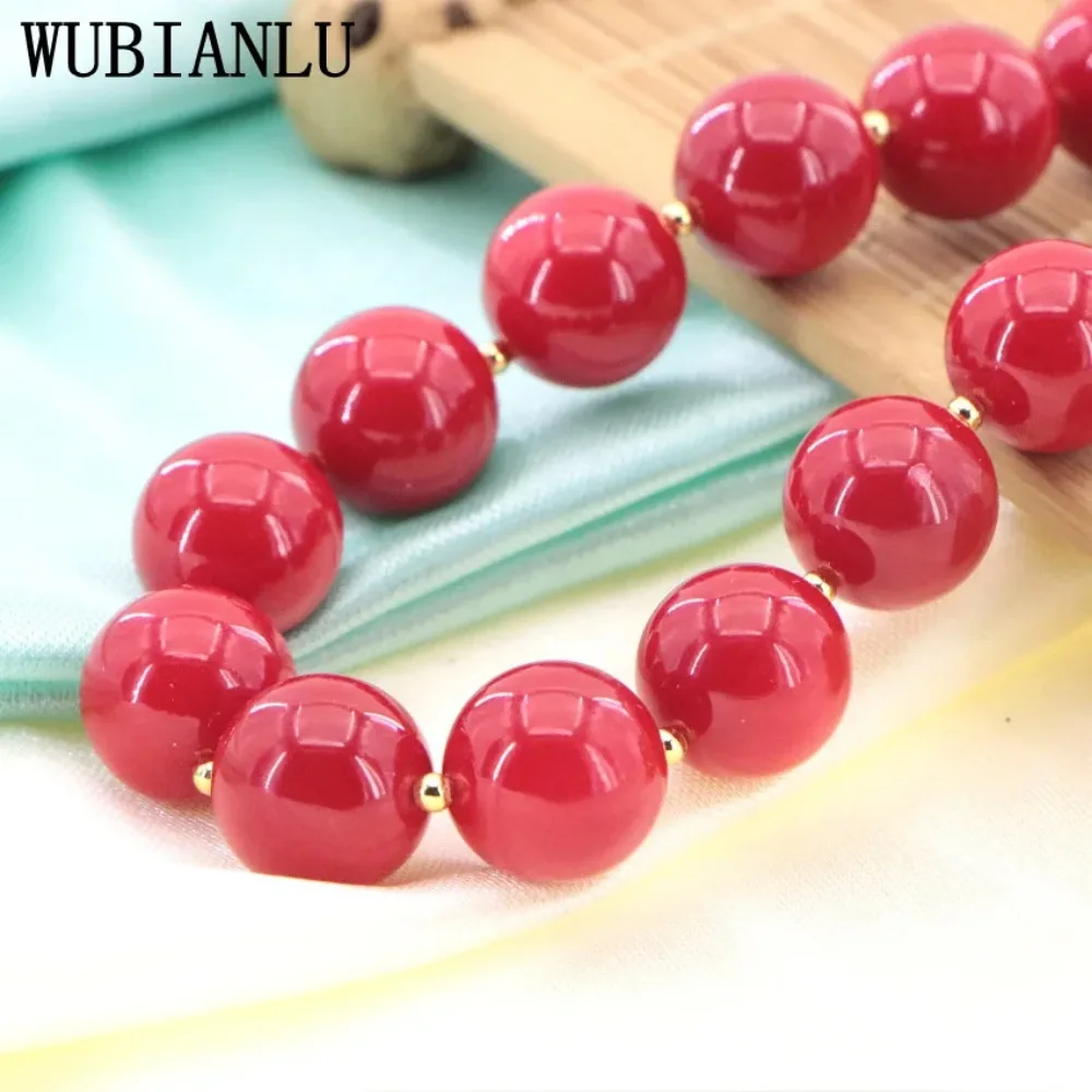 New Charming 5 Style Red Coral Beads Necklace Chain Choker Clavicle Women Natural Stone Jewelry Bosmian Girl Party Statement