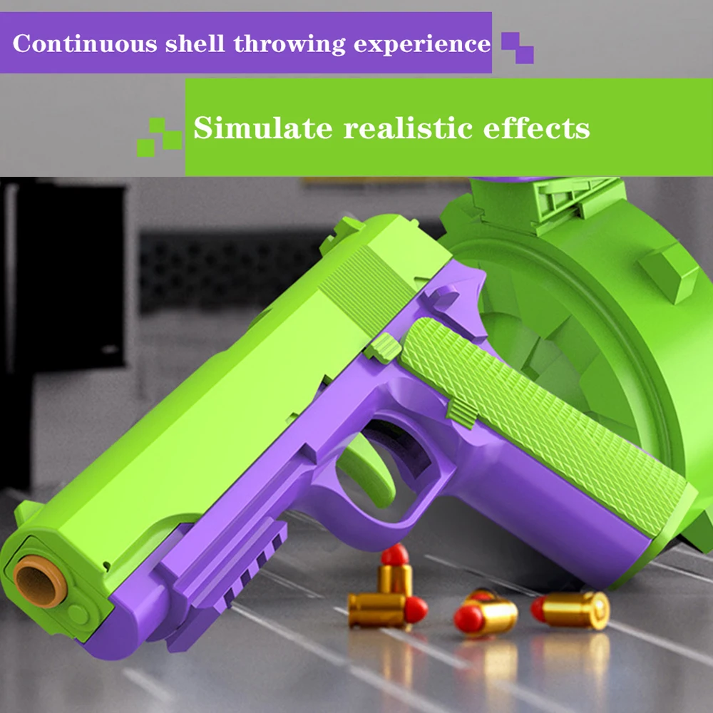 Pop up Radish Gun Toy Gun Soft Bullet Gun Children\'s Chicken Eating God Tool Continuous Throwing Shell Simulation