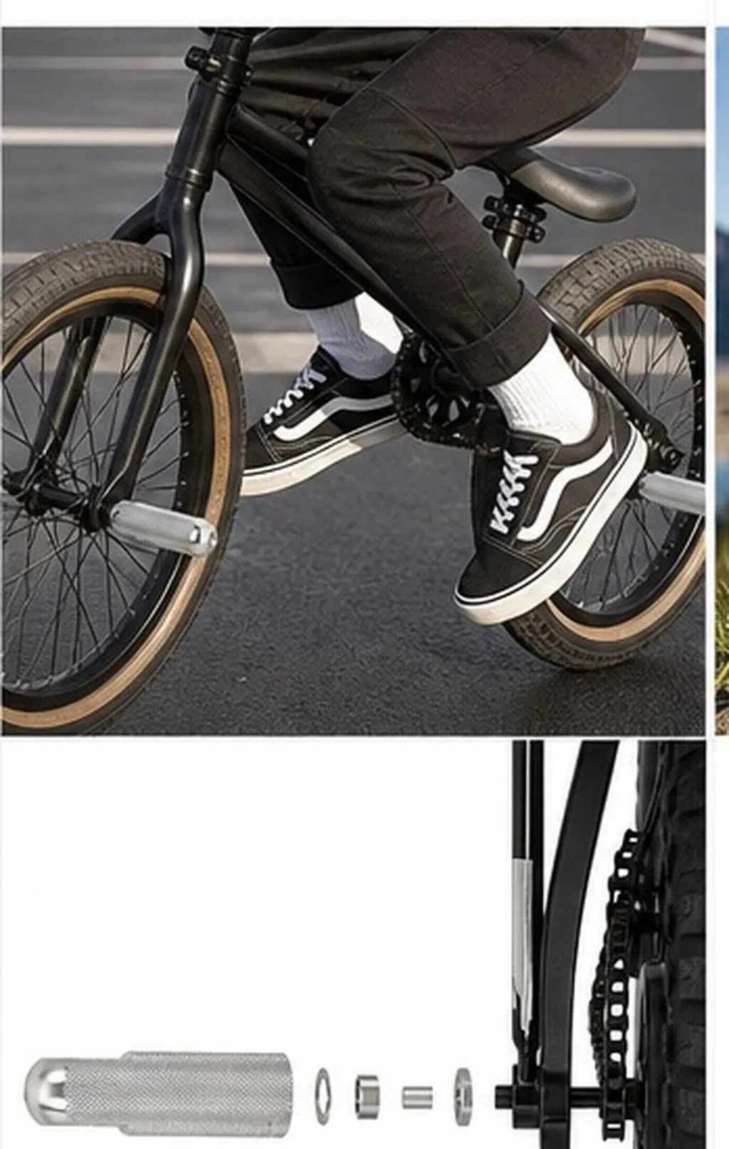 1Pair Sturdy Stainless Steel Bike Pegs Rough Surface Anti Skid Rear Pedals Mountain Bike Cycling Accessories Pedals