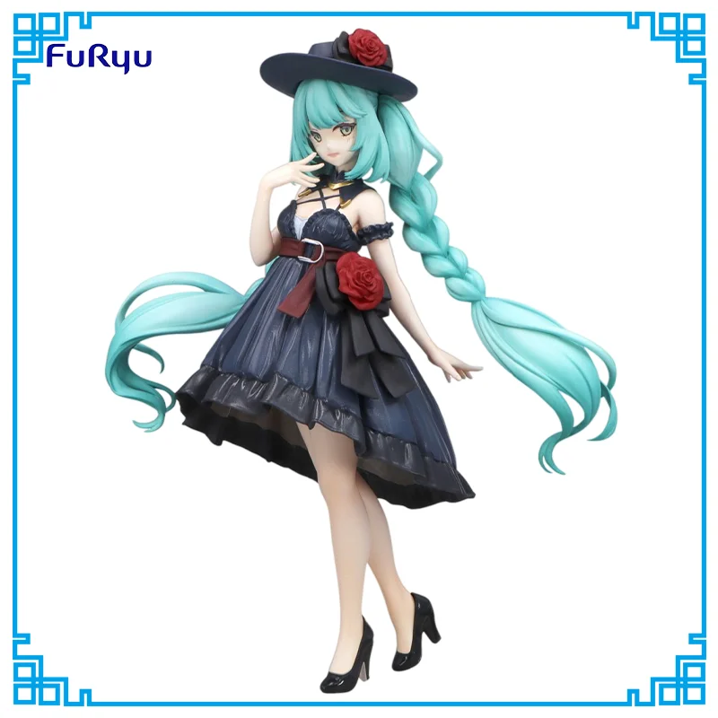 フリュー-初音ミク-トリオ-try-it-フィギュア-お出かけドレス-ネイビーブルーver-アニメグッズ-おもちゃ-デスクトップ装飾品-祭りギフト