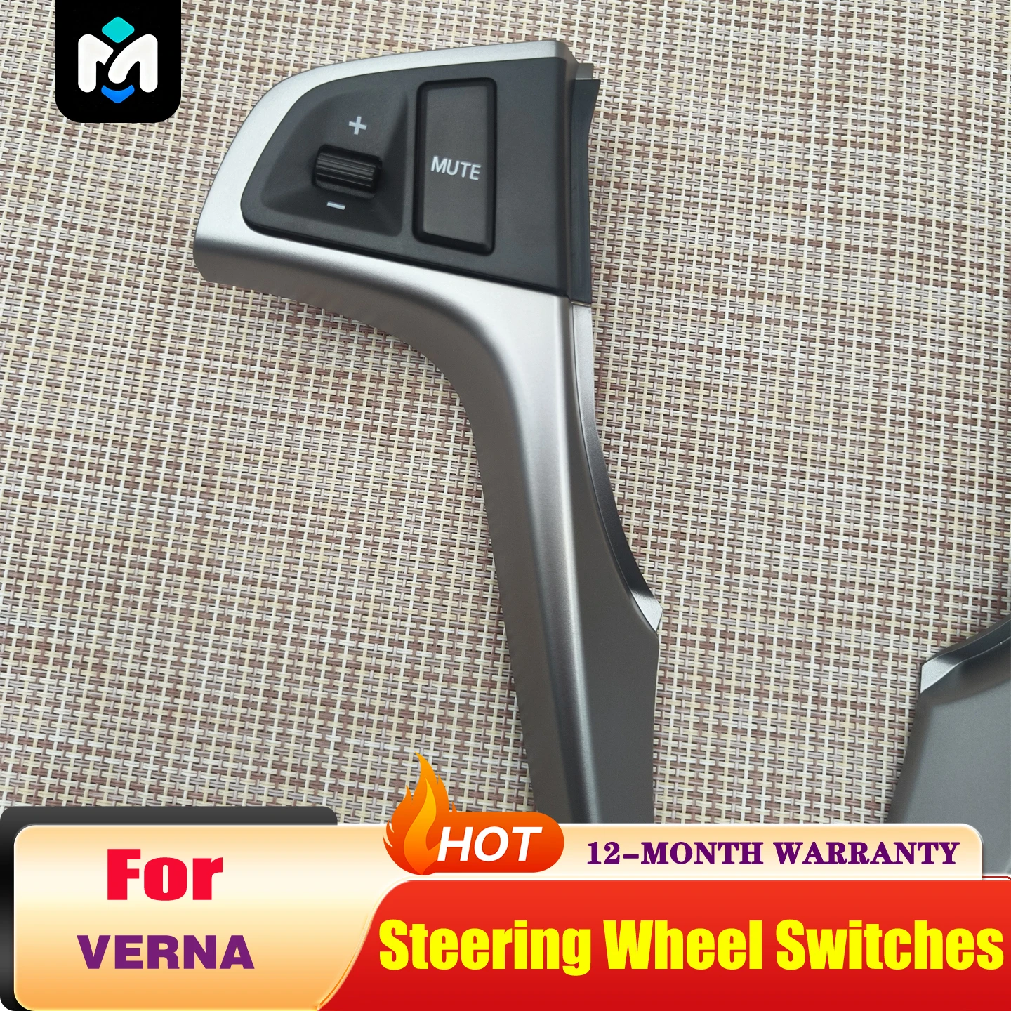 For Hyu-ndai Verna Solaris 2010-2015 Steering Wheel Audio Volume Control Button with Backlight Music Switch Compatible