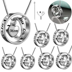 Cremation Jewelry Double Ring Urn Pendant Necklace Keepsake Urn Pendant for Woman ashes Necklace Memorial -No Longer by My Side.