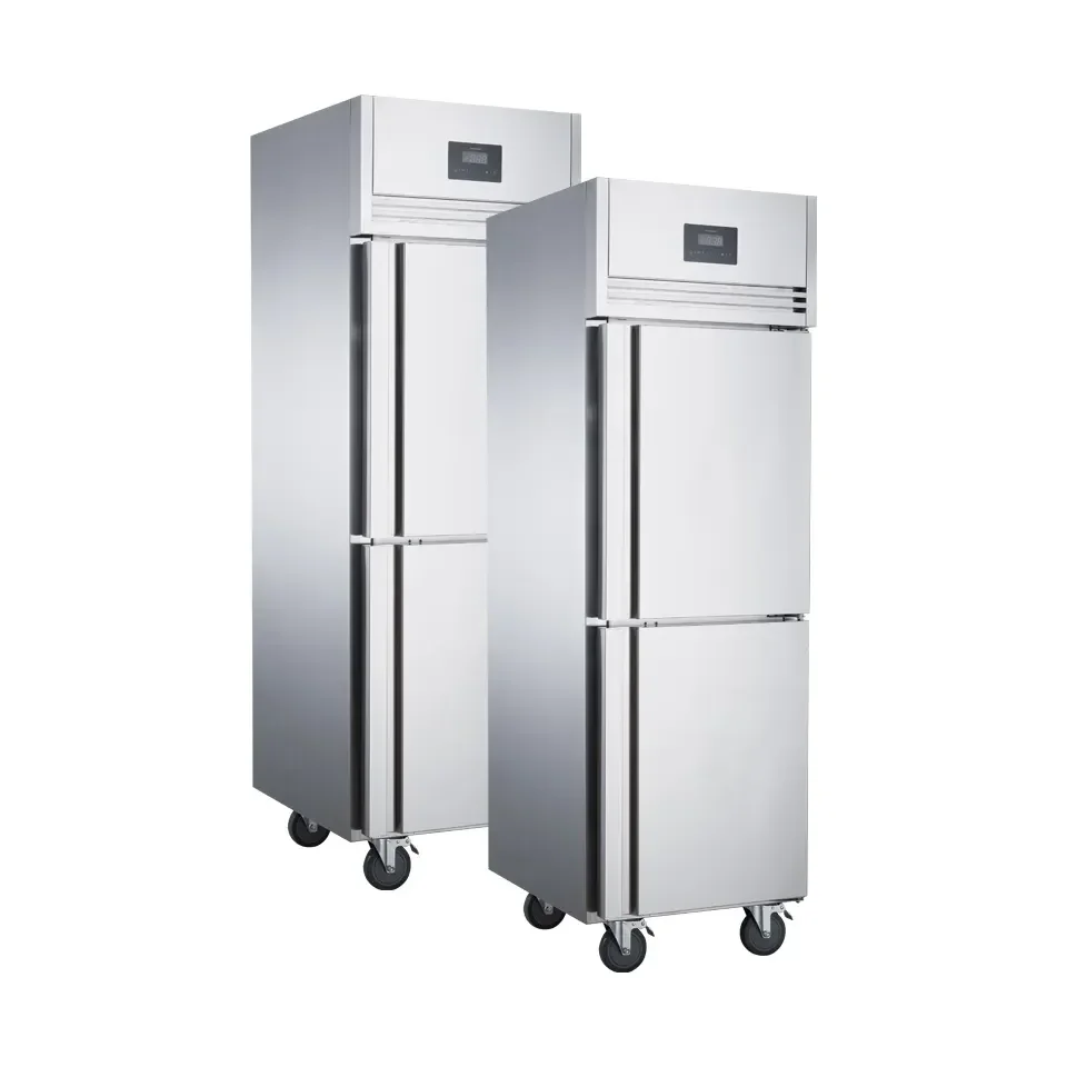 Commerical 220V Upright Freezer Height Adjustable Fridge Moveable Kitchen Display Refrigerator