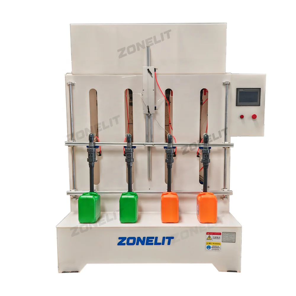 Semi Automatic Liquid Filling Machine for Detergent Bleach Hypochlorite 4 Nozzle Small Plastic Bottle Jerry Can Anti-Corrosion