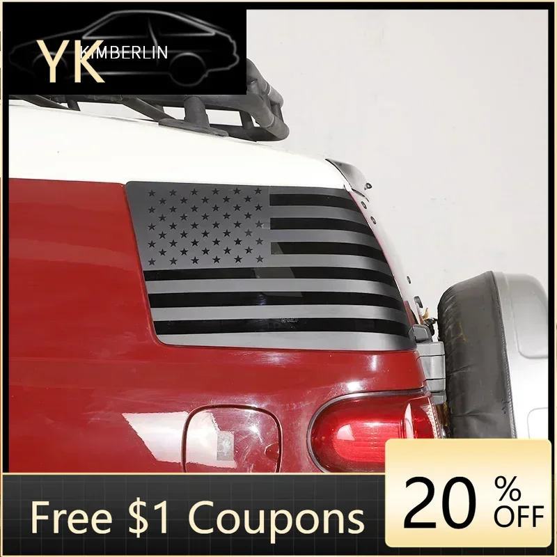 

For Toyota FJ Cruiser 2007-2021 PVC Black Car Rear Side Window Sticker Rear Side Windshield Sticker Car Accessories