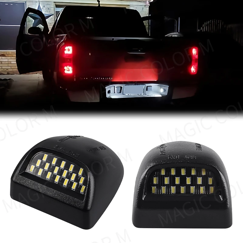 

18 LED License Plate Lights for Chevrolet Silverado 1500 2500 3500 Avalanche GMC Sierra Suburban Tahoe Cadillac Escalade 6000K