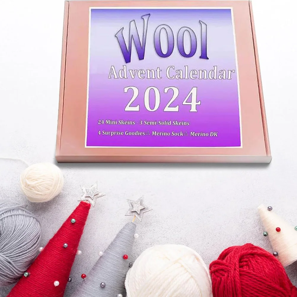 24 Days Wool Yarn Christmas Countdown Calendar 2024 Crochet Advent Calendar Stitch Marker Cale Xmas Gifts For Crochet Enthusiast