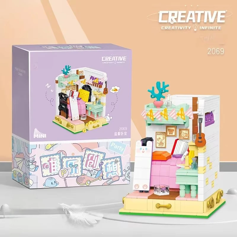 ToylinX 550 pezzi set da costruzione per bagno carino mini blocchi di costruzione casa creativa vista modello in mattoni set giocattoli e regali per bambini