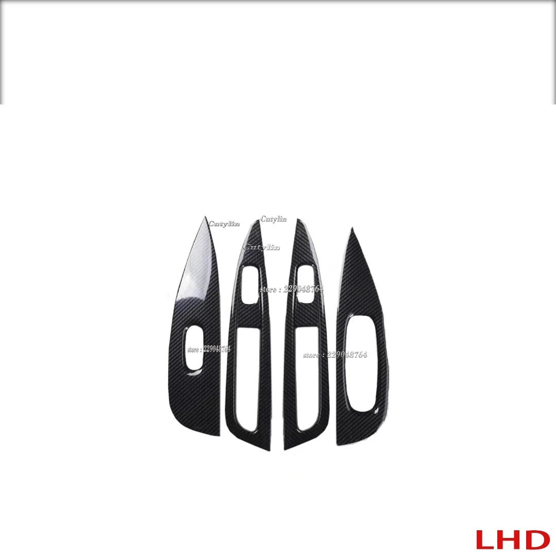 LHD RHD For Nissan Qashqai J11 2019 2020 ABS Carbon Fiber Interior Accessories Side Window Switch Cover Frame Car Decoration
