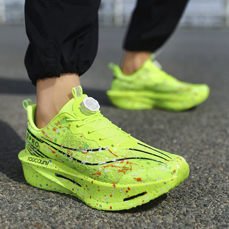 Marathon Air Cushion Men Sports Running Shoes Breathable Lightweight Women's Comfortable Athletic Nonskid Carbon Plate Sneakers