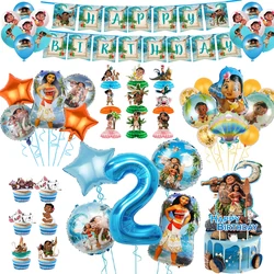 Vaiana Moana Birthday Decoration Balloons Set Tableware Cup Plate Backdrop Banner Kit Disney Happy Baby Theme Party Deco Supply