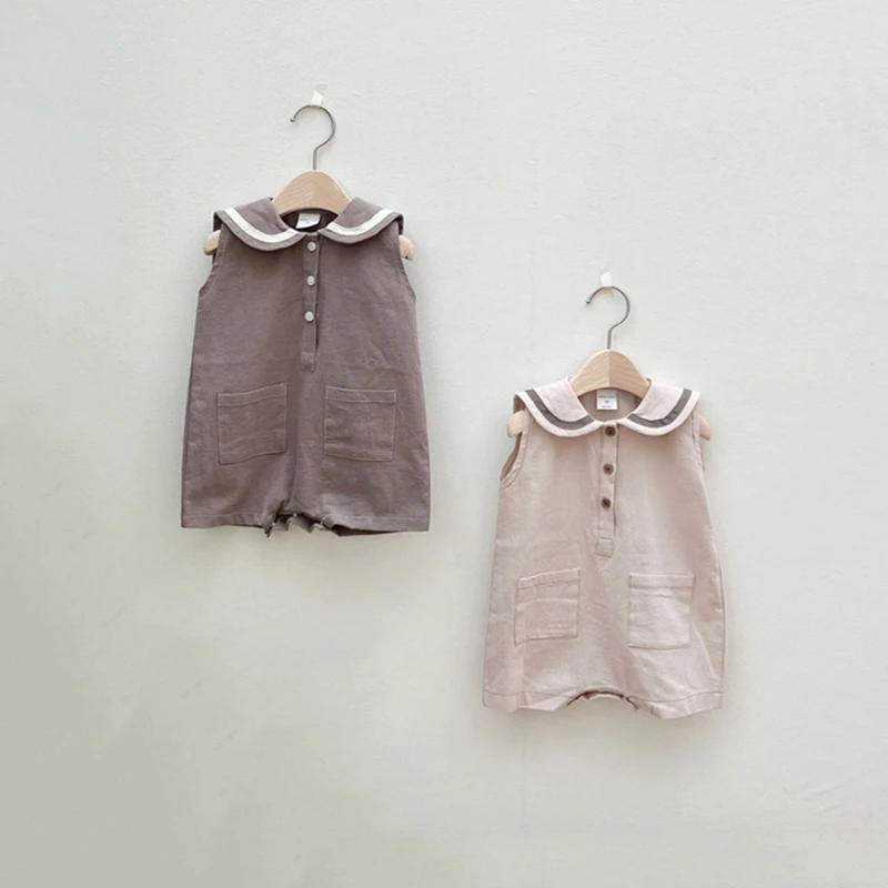 Newborn Baby Boy Girl Romper Summer Cotton Sleeveless Baby Jumpsuit Infant Pajamas 0-2Y Baby Clothes