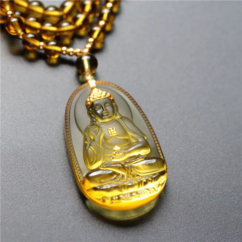 2026 Ancient Glazed Gilded Zodiac Guardian Buddha Pendant Thousand Hands Guanyin Necklace for Good Luck Gifts