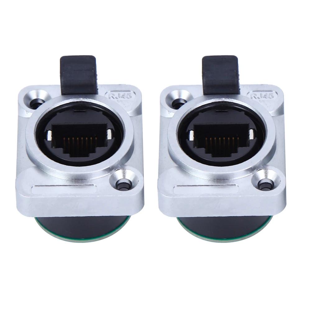 2PCS RJ45 PCB Panel Waterproof Round  Insulator PA Material EL‑RJ‑WH5 Board RJ45 Waterproof Panel