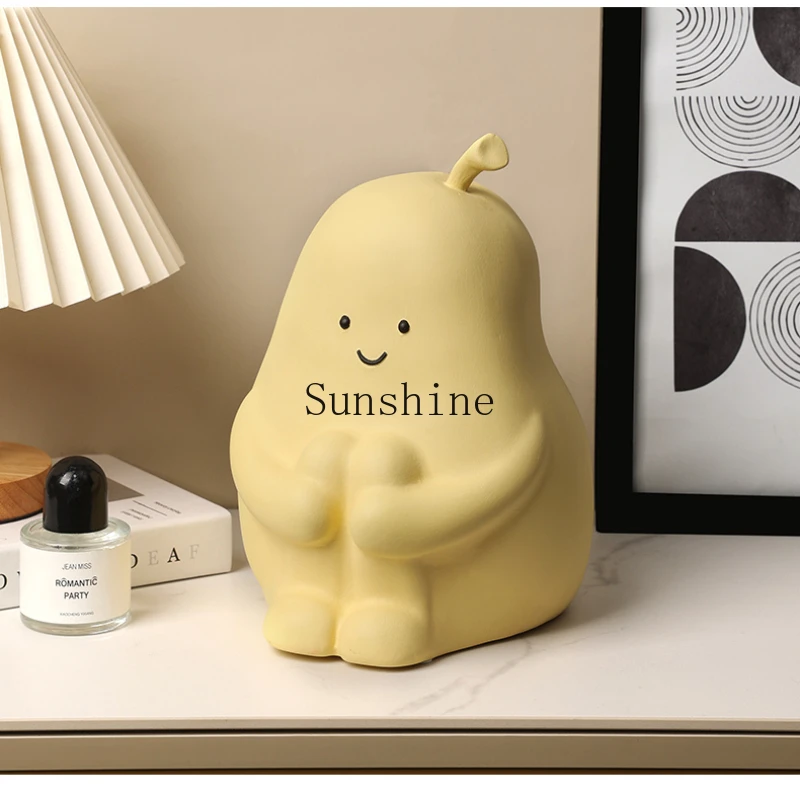 

Ceramic paper towel box Cute decorative hug pear napkin paper box