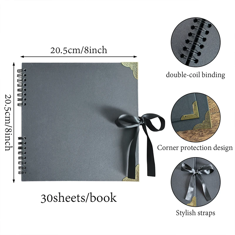 30 Photos/Book Notebook Retro Coil Photo Album Storage Creative Free Photo Storage High-value Handmade Memorial Book