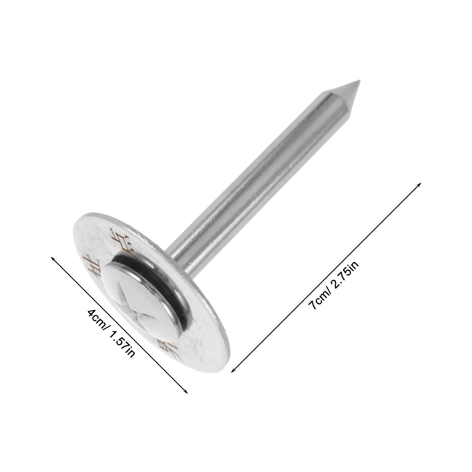 Stainless Steel Survey Stakes Metal Property Line Markers Low Profile Ground Pegs for Outdoor Landscaping Lawn Mapping