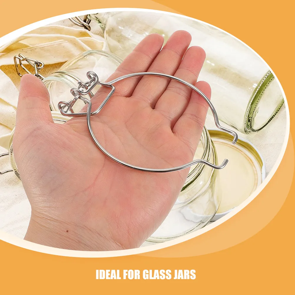 5Pcs Glass Jar Sealing Buckle Stainless Steel Wire Lock Ring for Wide Mouth Jars Canning Storage Airtight Freshness Preservation