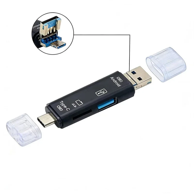 5 in 1 OTG Multifunction USB Type C USB Micro USB SD TF Memory Card Reader for Android Computer Adapter Phone Laptop Compute