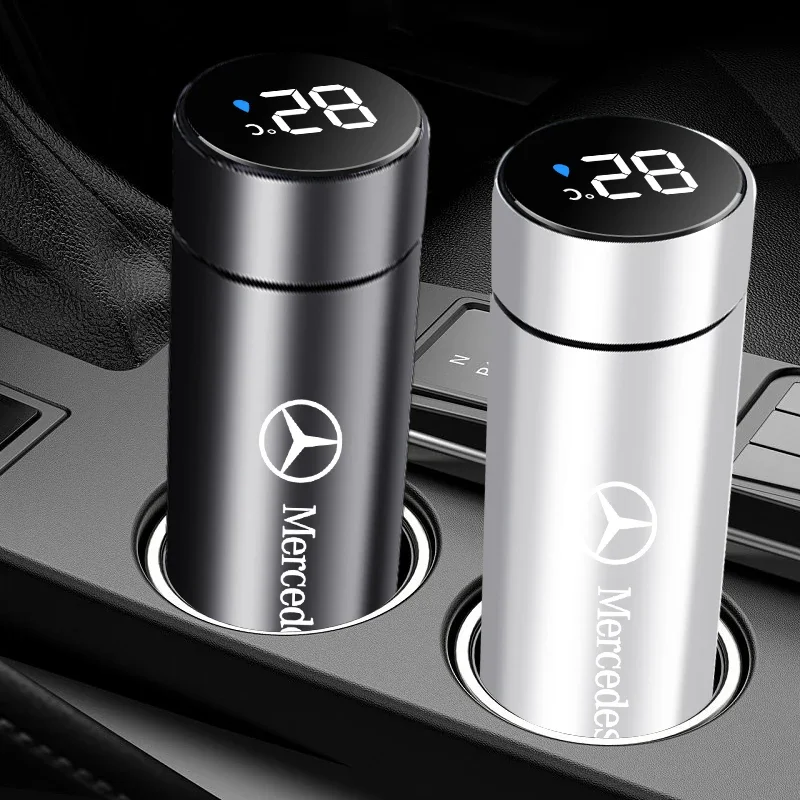 Car Smart Insulated Cup Travel Coffee Cups Water Bottle For Mercedes Benz AMG W203 W206 W220 W205 W211 W212 W201 W210