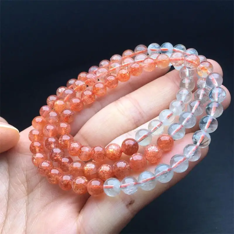 6MM Natural Arusha Quartz Triple Circle Bracelet Fashion Gemstone Jewelry Reiki Healing Fengshui Gift For Women 1pcs