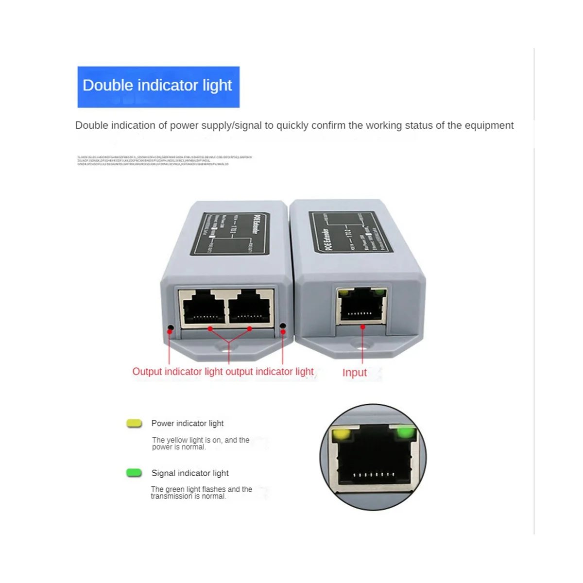 1 To 2 Port POE Extender 100Mbps IEEE 802.3Af/At Standard 48V for NVR IP Camera POE Extend 100 Meter for POE Range