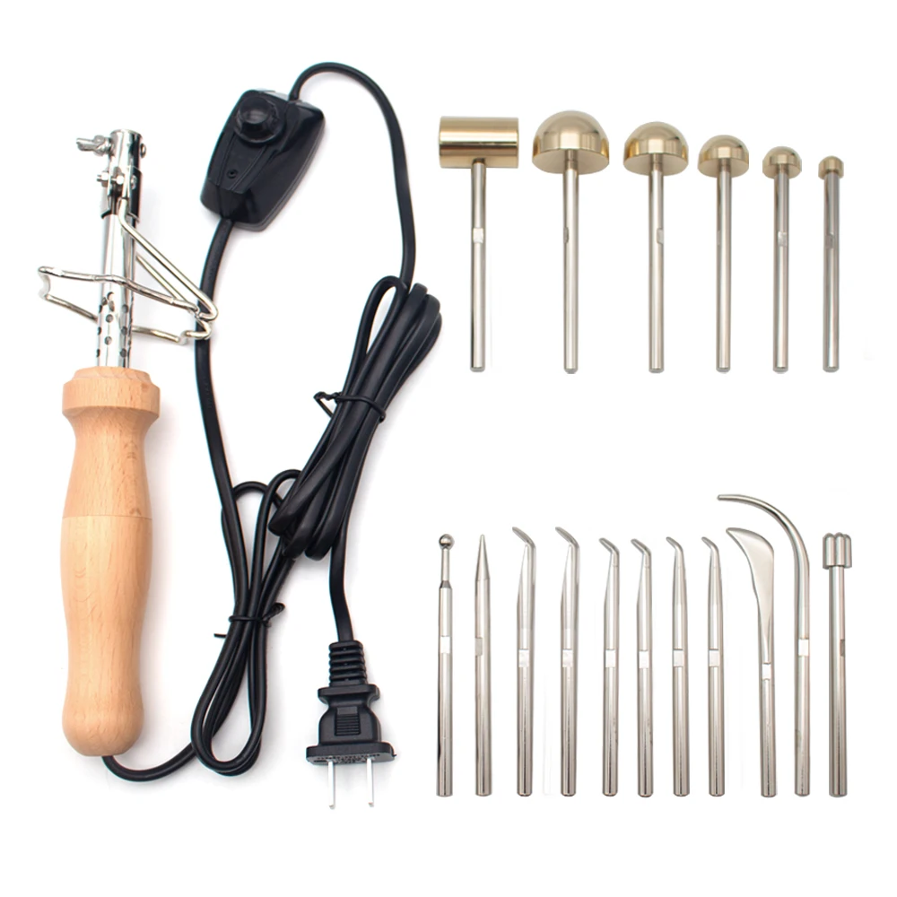 Adjustable Temperature Fabric Flower Maker Tool Kit with 17 Interchangeable Heads - Professional Flower Iron for DIY Flowers