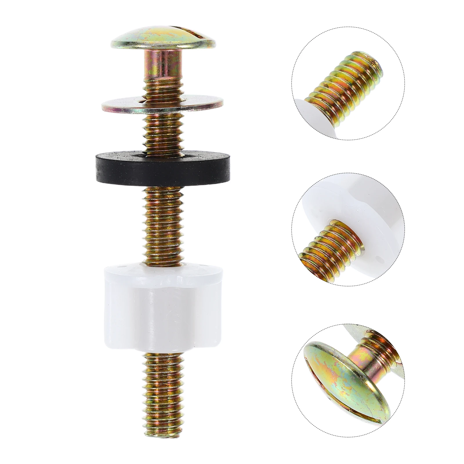

2pcs Universal Toilet Seat Bolts Heavy Duty Fixing Screws Extra Long Downlock Nuts Washers Rubber Gaskets Replacement Repair Kit