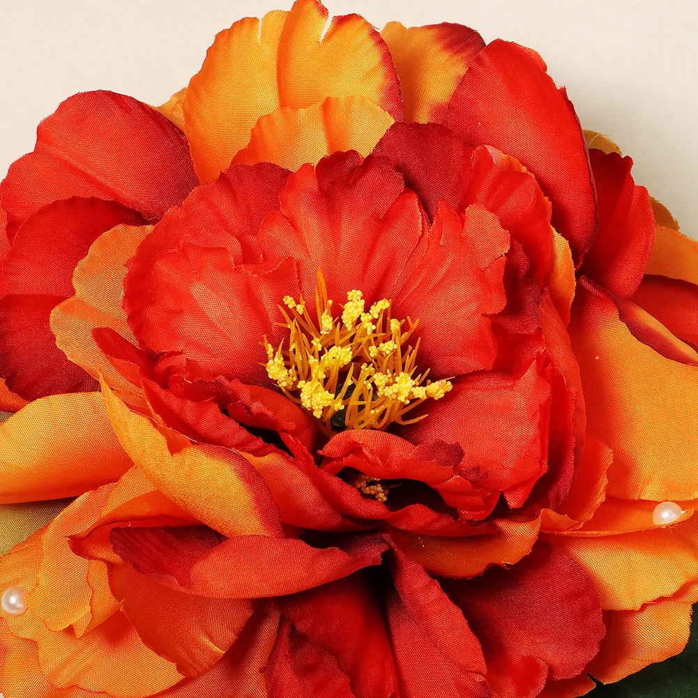 15cm large Fabric Blooming Rose Flower woman Hair Decorations & Brooch wedding party Hair Clip Bridal Wedding Hair Flower Studio image 3