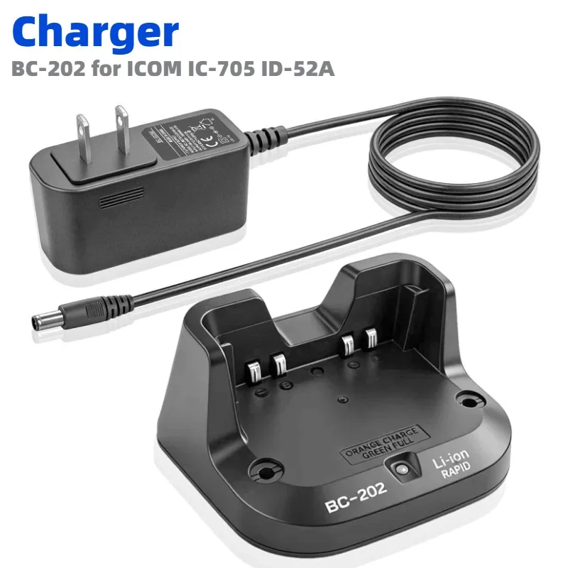 BC-202 Rapid Desktop Charger for ICOM IC-705 ID-52A ID-52E ID-51A ID-51E ID-31A Two Way Radio for BP-272 BP-272Li BP-271 Battery